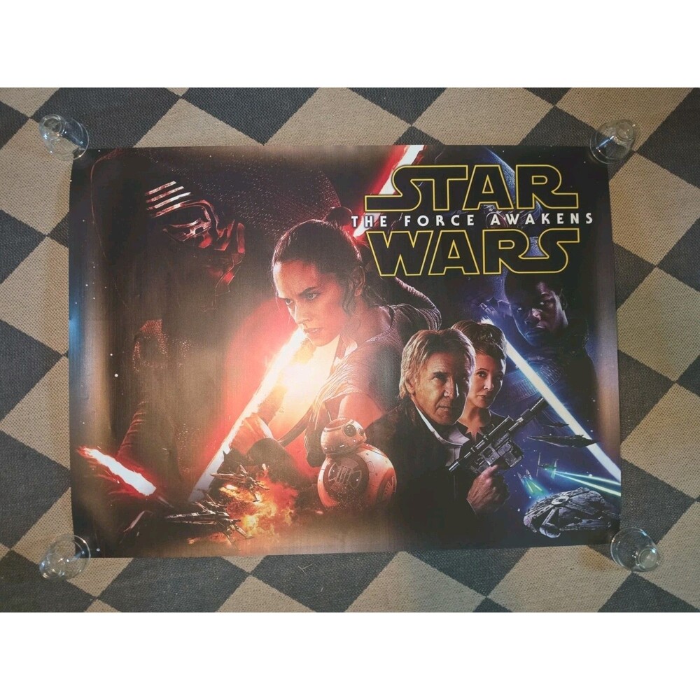 EUC Star Wars -The Force Awakens - Huge 3'x4' Wall Movie Theater Vinyl Poster